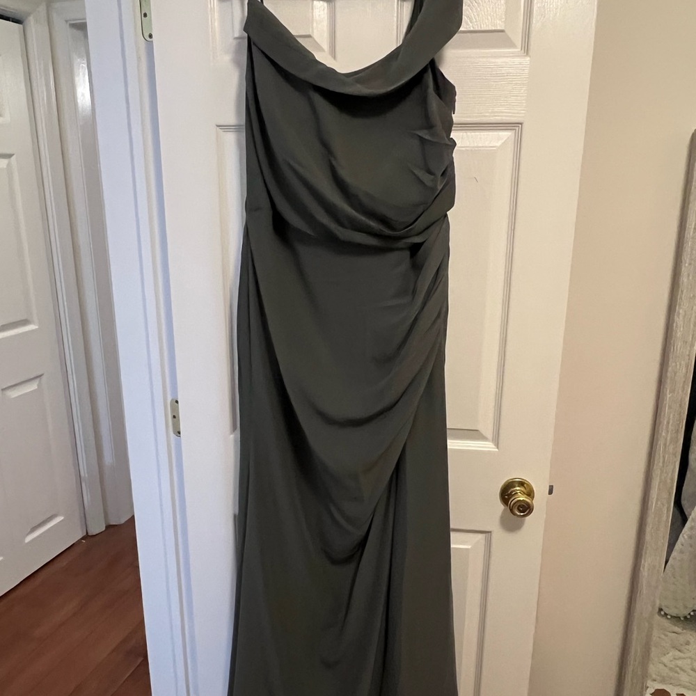 Elegant Steel Grey Evening Gown